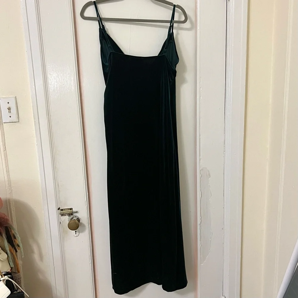 RACHEL ZOE Velvet Dress Slit V Neck Vneck sleeveless Los Angeles New York - Picture 3 of 9